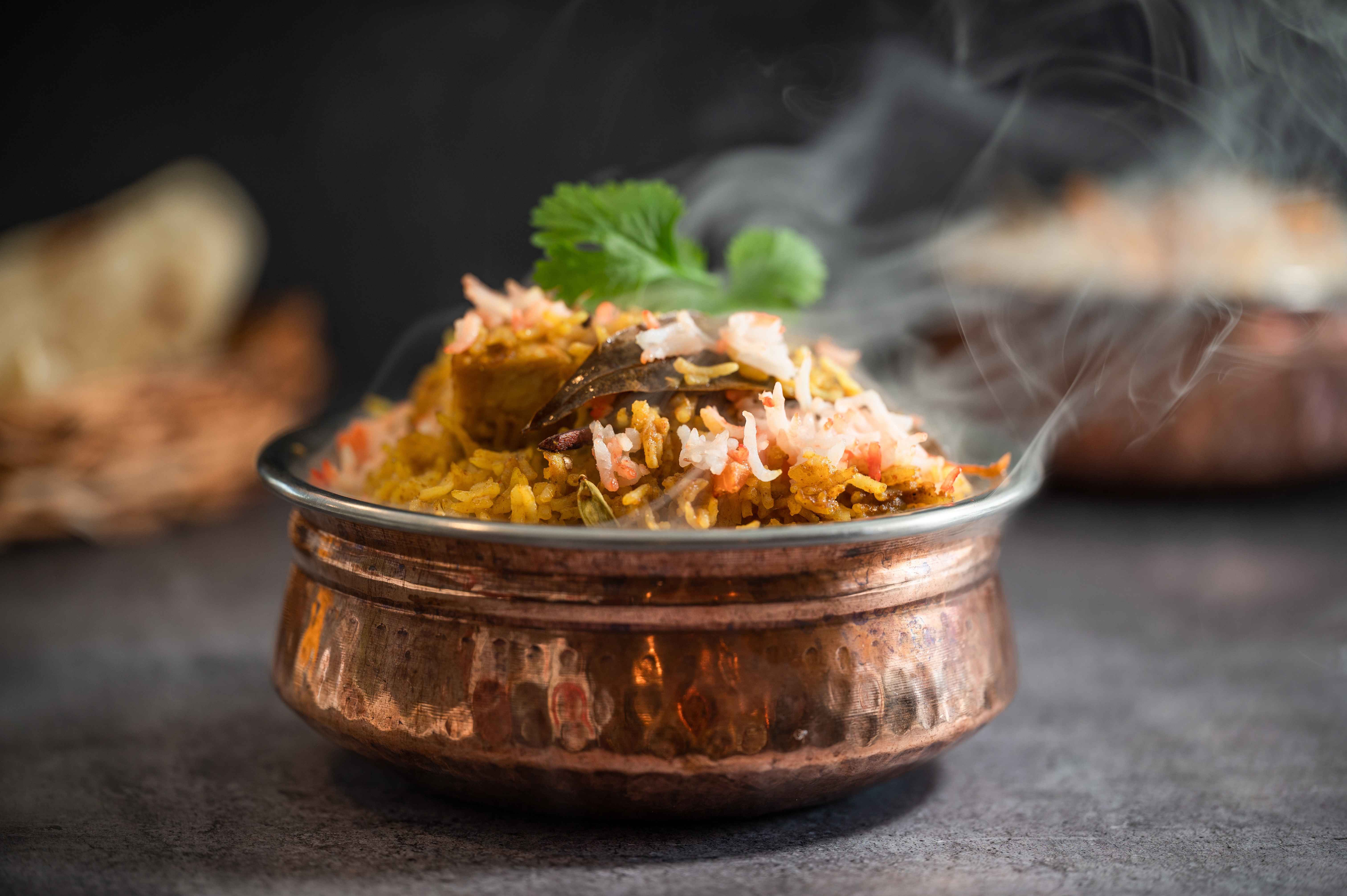 A plated dish from Birista House featuring authentic Indian cuisine
